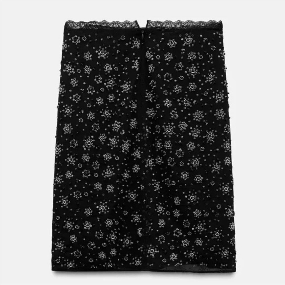 Zara Black Floral Skirt